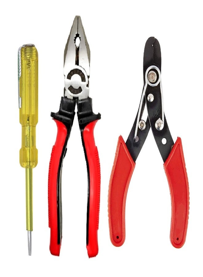 PILERMAN 8-Inch Combination Plier and 5-Inch Wire Stripper & Cutter and Analog Line Tester (HTK-3) - Image 3